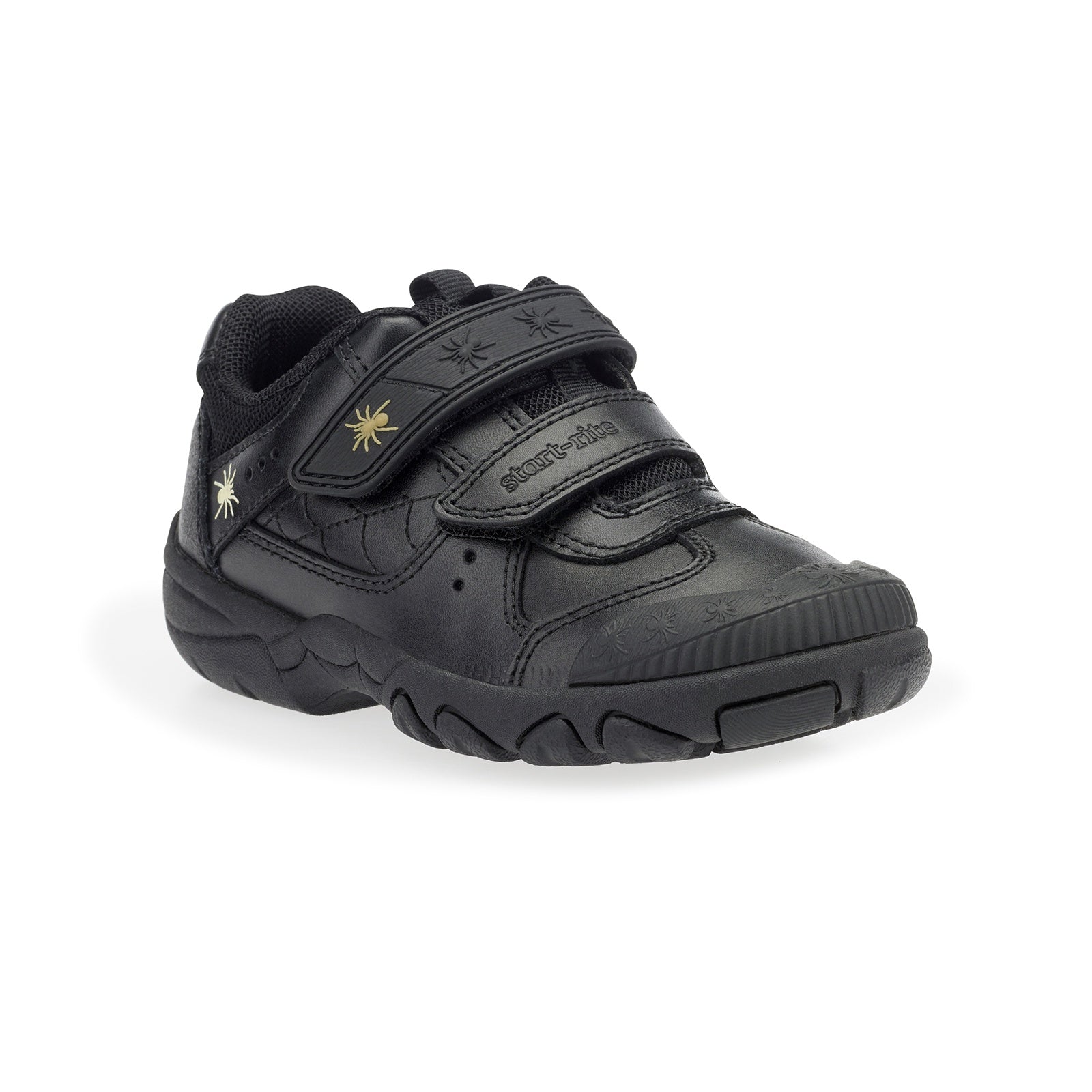 Start-Rite Tarantula 2272-7 Boys Black Leather Rip-Tape Fastening School Shoe - elevate your sole