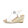 Gabor 22.824.50 White Leather Buckle Wedges - elevate your sole
