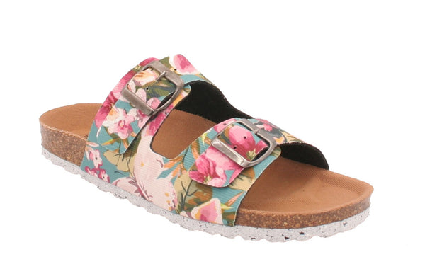 Oxygen Coral Floral Recycled Adjustable Strap Mules