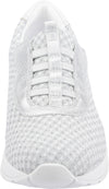Waldlaufer 939H51 301 663 H-Clara Ladies White And Silver Leather & Textile Elasticated Trainers