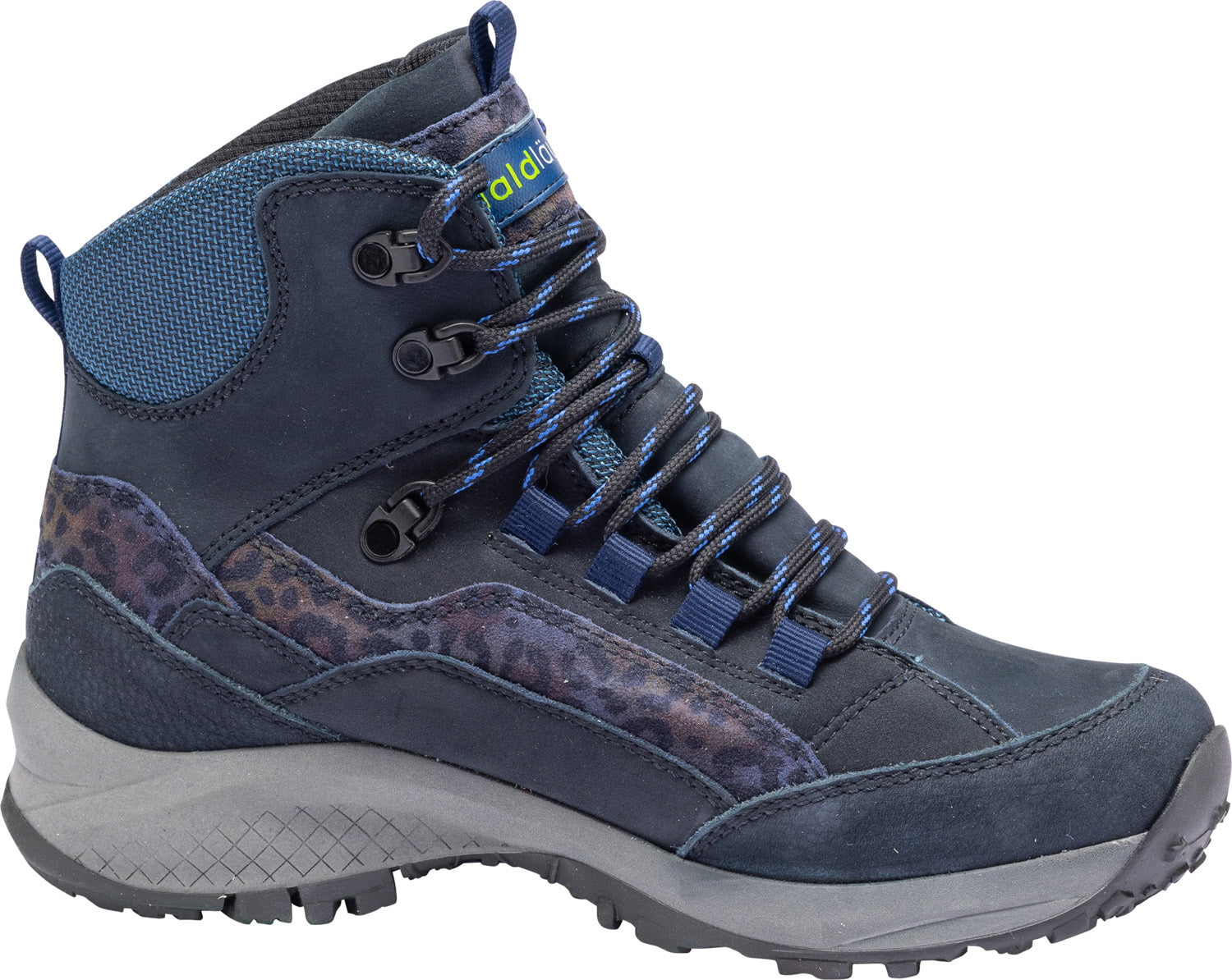 Waldlaufer 949977 402 194 H-Emma Ladies Navy Blue Nubuck Waterproof Lace Up Ankle Boots