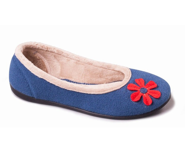 Padders Happy Blue Ladies Wider Fitting Slippers - elevate your sole