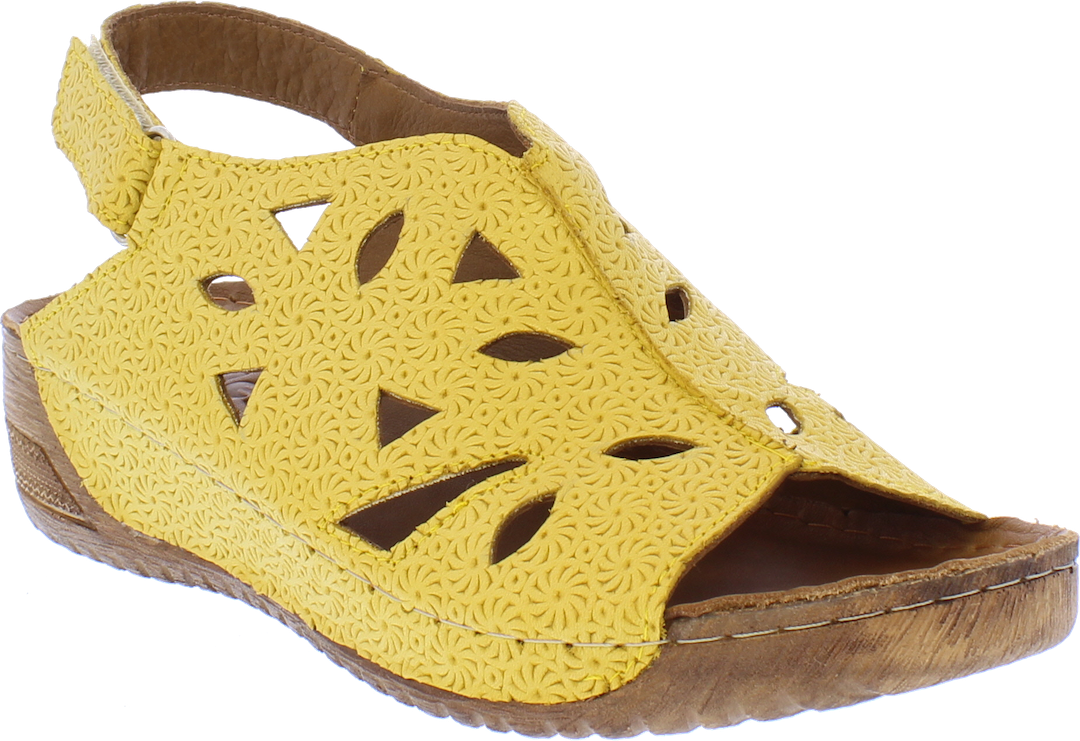 Adesso A6063 Naomi Ladies Canary Yellow Adjustable Sandals
