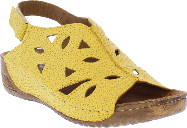 Adesso A6063 Naomi Ladies Canary Yellow Adjustable Sandals