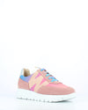 Wonders A-2422-T Trend Ladies  Spanish Rose Pink Leather & Textile Elasticated Trainers