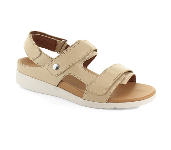 Strive Aruba Ladies Almond Leather Arch Support Touch Fastening Sandals