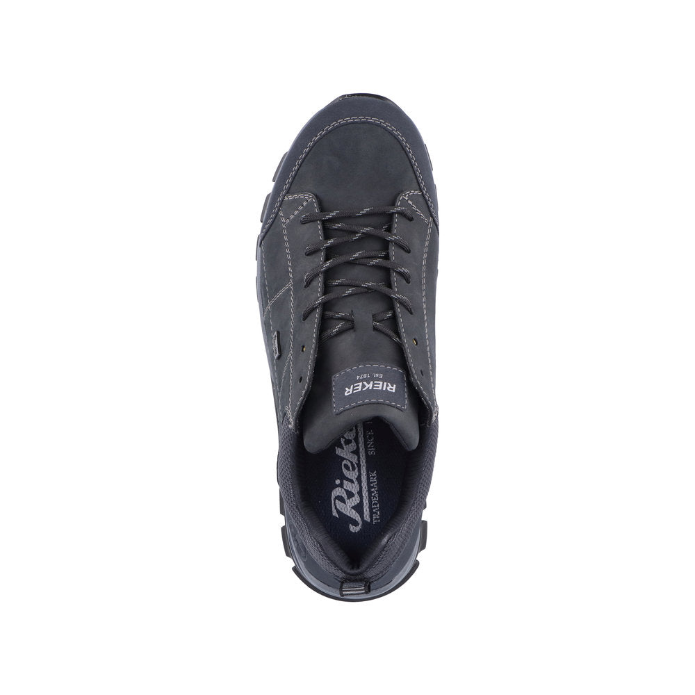 Rieker B6803-14 Mens Water Resistant Navy Leather and Synthetic Tex Lace Up Shoes