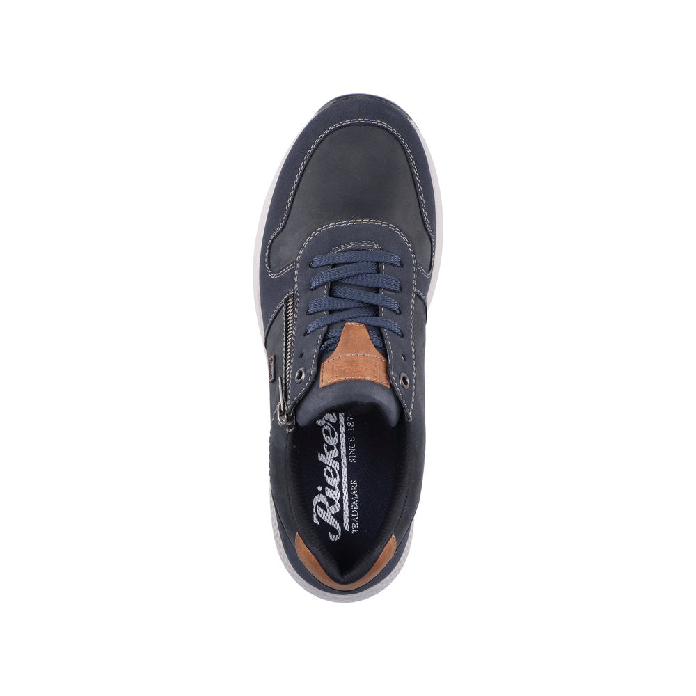 Rieker B7613-14 Mens Navy Leather Lace Up Shoes