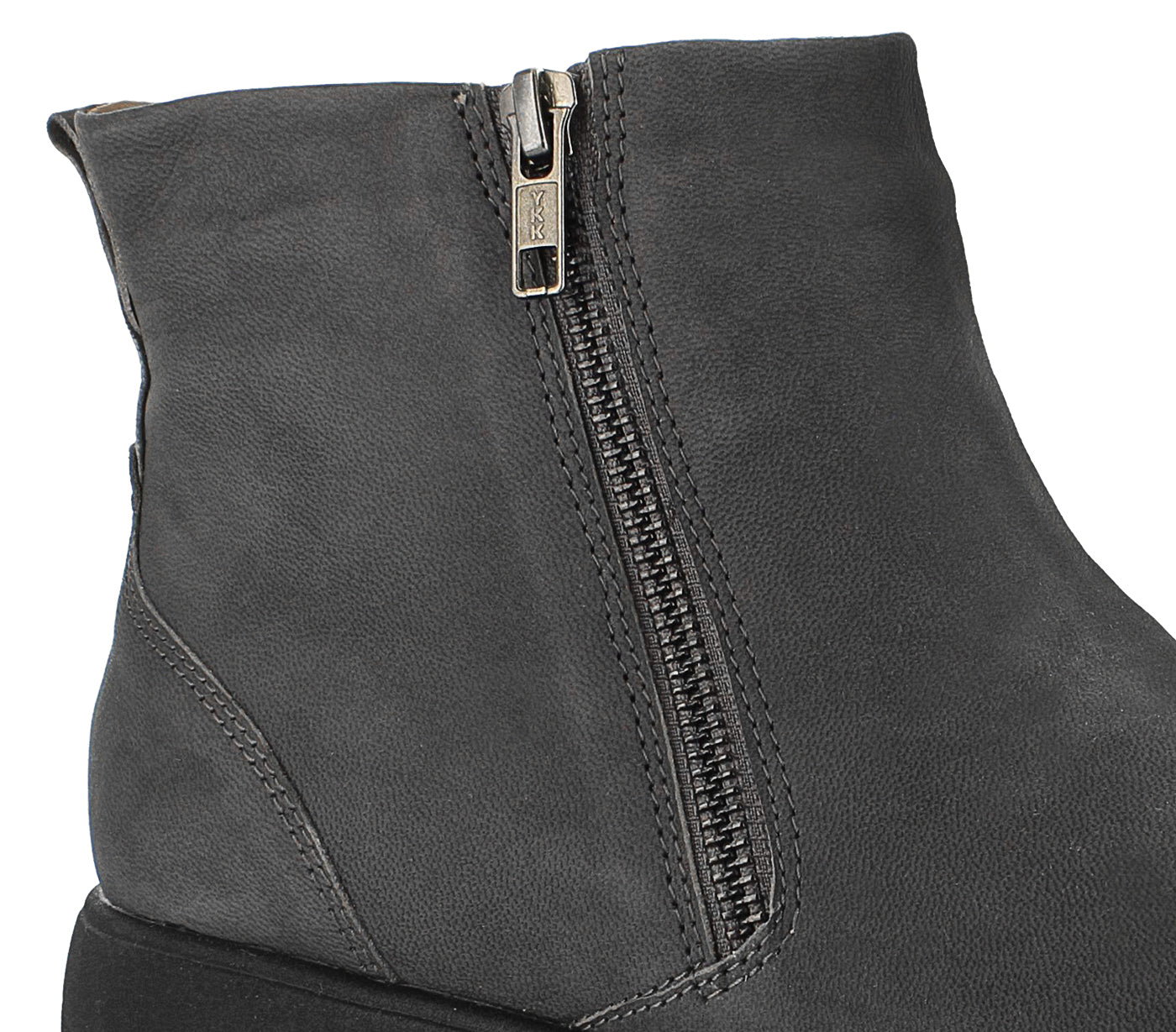 Strive Bamford II Ladies Dark Grey Leather Arch Support Twin Zip Ankle Boots