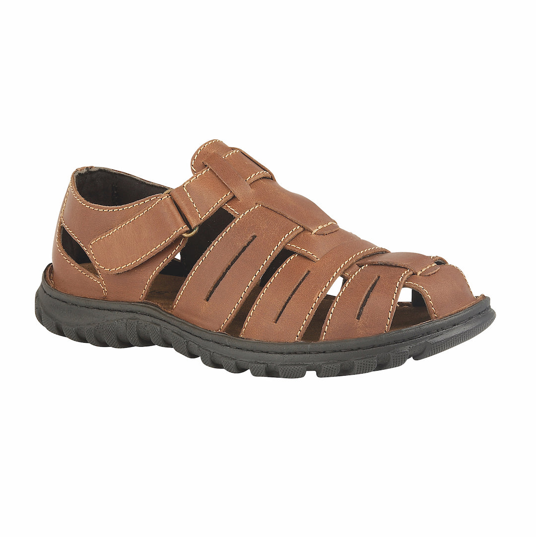 Lotus Bruno UMP005 Mens Tan Leather Touch Fastening Sandals