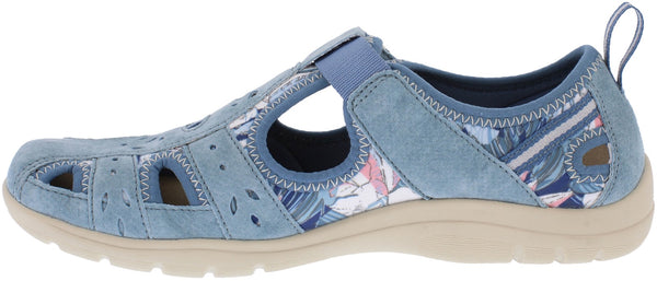 Free Spirit Cleveland Ladies Blue Multi Suede & Textile Touch Fastening Shoes