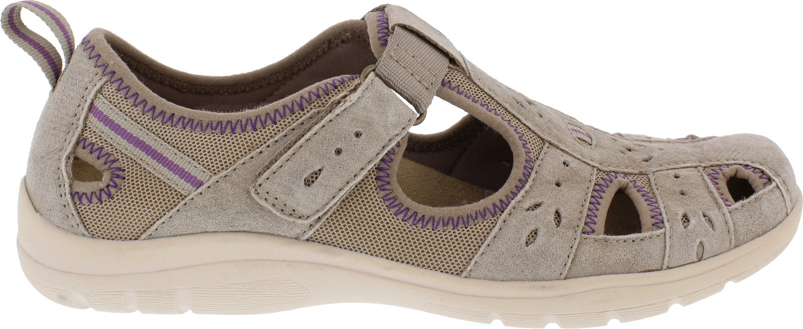 Free Spirit Cleveland Ladies New Khaki Suede & Textile Touch Fastening Shoes