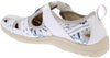 Free Spirit Cleveland Ladies White Multi Suede & Textile Touch Fastening Shoes
