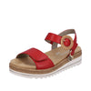 Remonte D0Q52-33 Ladies Red Leather Touch Fastening Sandals