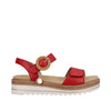 Remonte D0Q52-33 Ladies Red Leather Touch Fastening Sandals