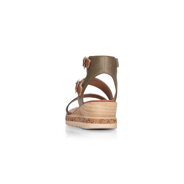 Remonte D3052-54 Ladies Forest Green Wedge Sandals