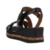 Remonte D3064-01 Ladies Black Leather & Textile Touch Fastening Sandals
