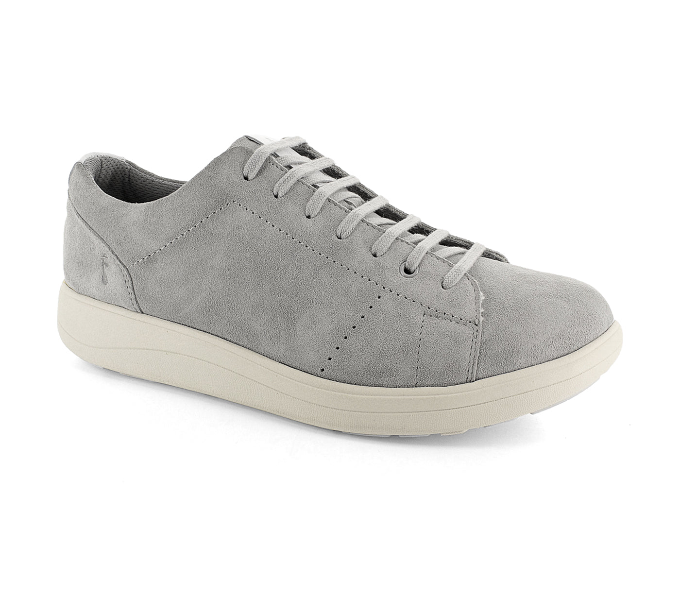 Strive Denver Mens Grey Leather Arch Support Lace Up Trainers