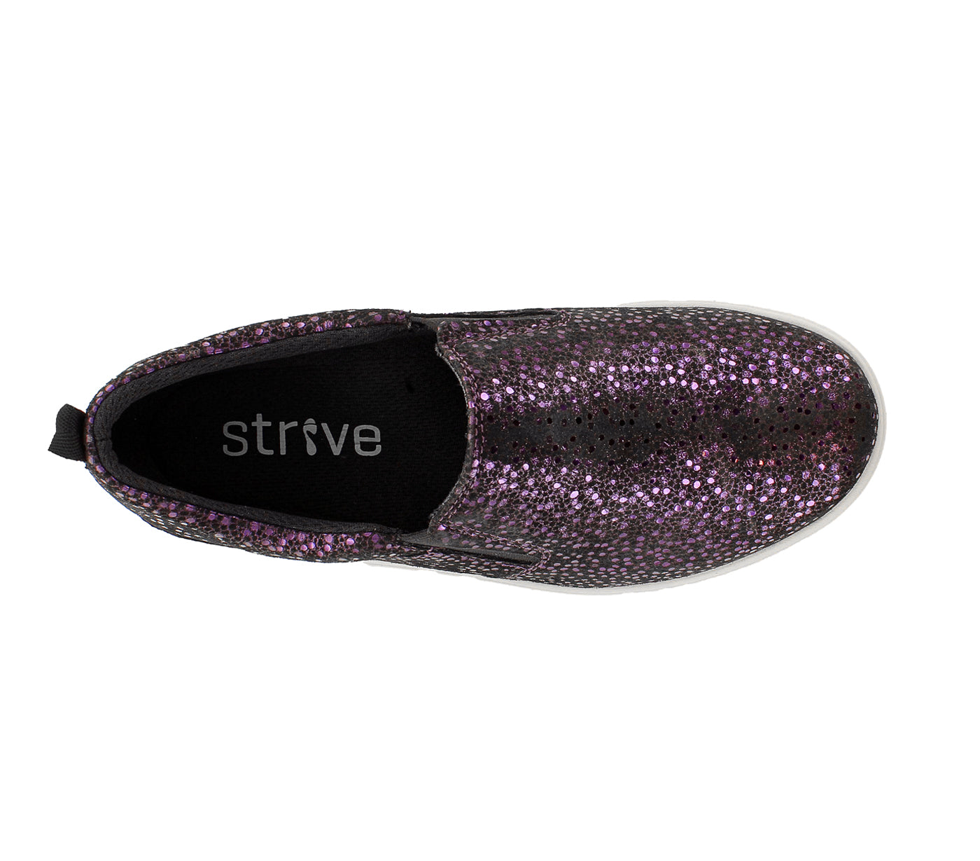 Strive Florida II Ladies Black Sparkle Textile Arch Support Slip On Shoes