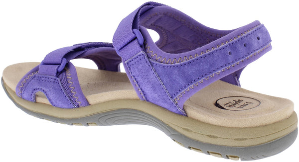 Free Spirit Frisco Ladies Purple Suede & Textile Touch Fastening Sandals