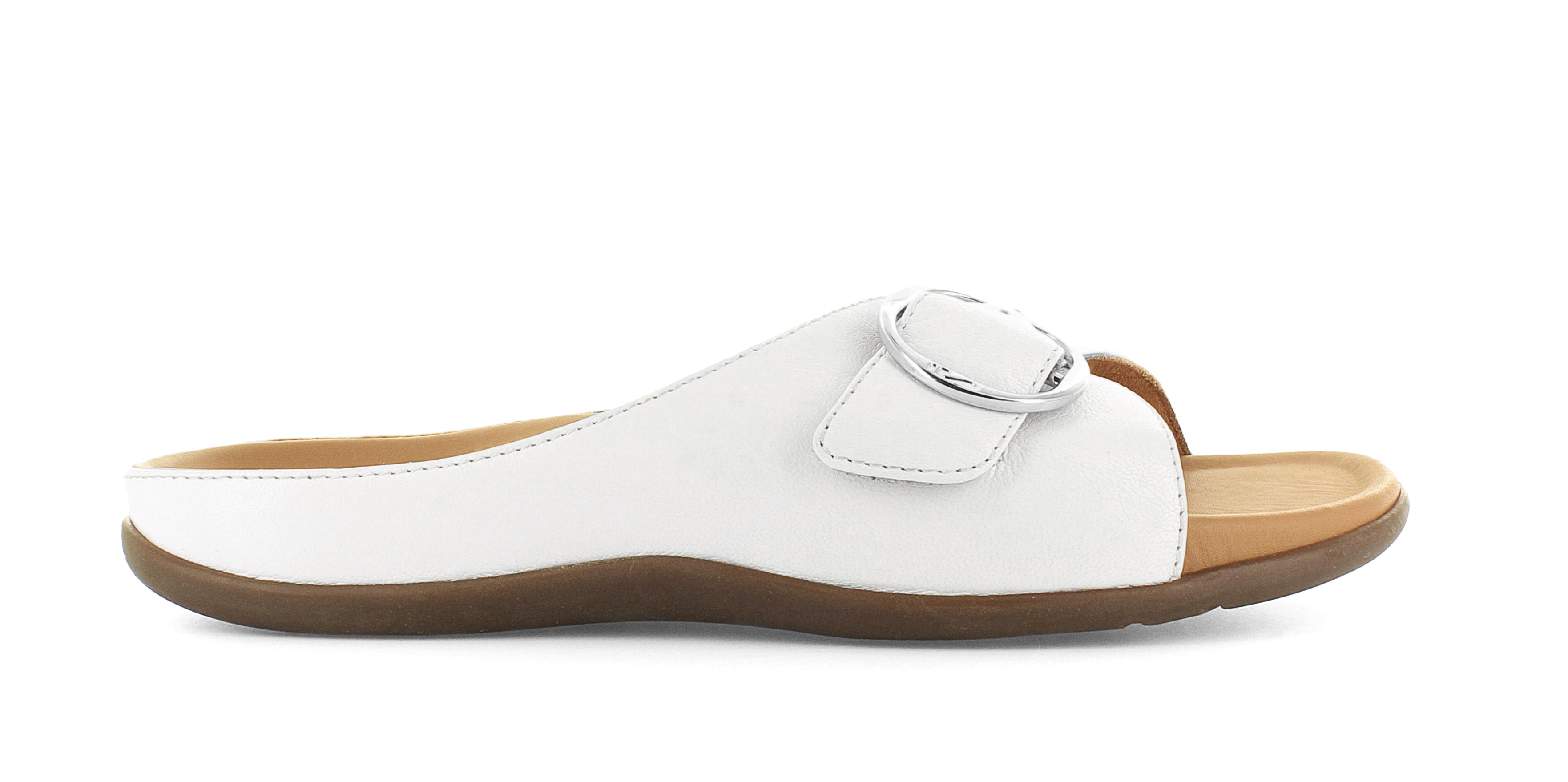 Strive Gavi II Ladies White Leather Arch Support Slip On Sandals
