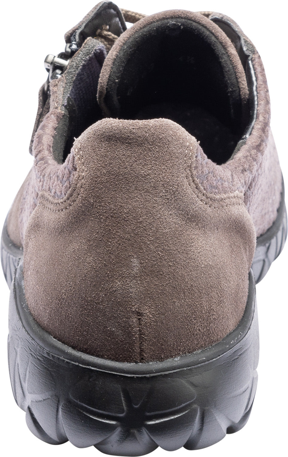 Waldlaufer H89001 218 190 Havy Soft Ladies Mouse Brown Leather & Textile Zip & Lace Shoes