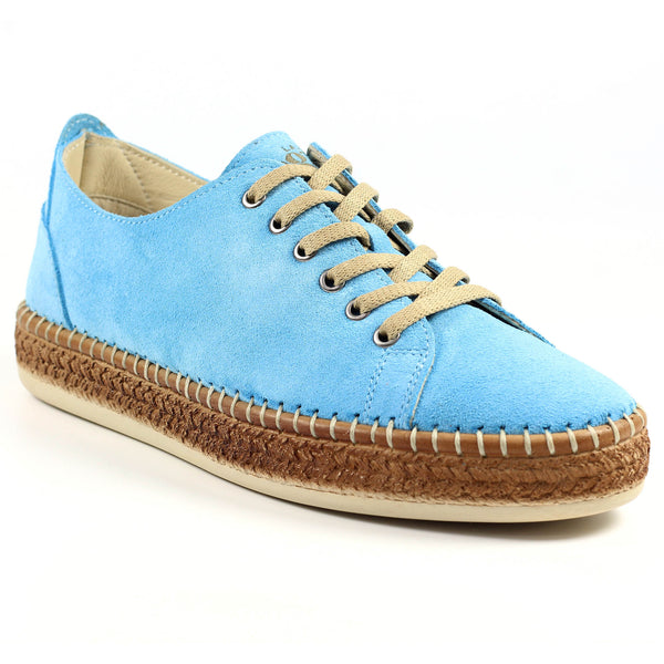 Lazy Dogs Maddison JLD010 Ladies Light Blue Suede Lace Up Shoes