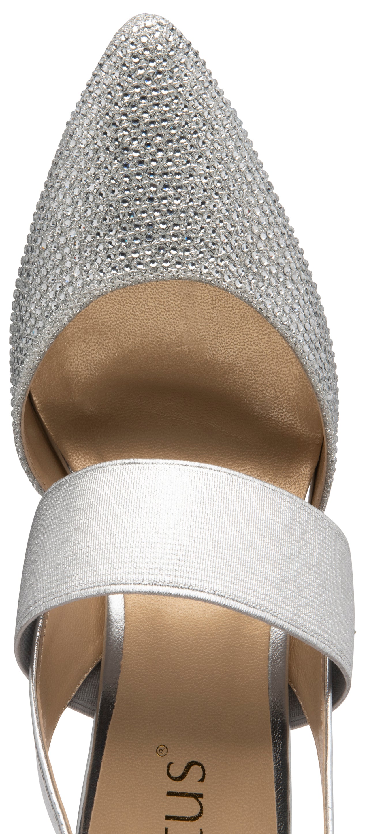 Lotus Joie ULS349 Ladies Silver Diamante Textile Buckle Heels
