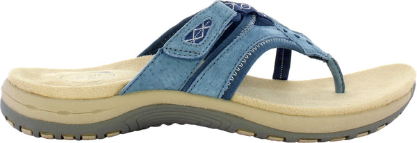 Free Spirit Juliet Ladies Denim Blue Suede & Textile Toe-Post Sandals