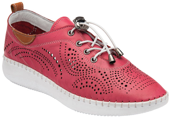 Lotus Katya ULS327 Ladies Pink Leather Elasticated Shoes