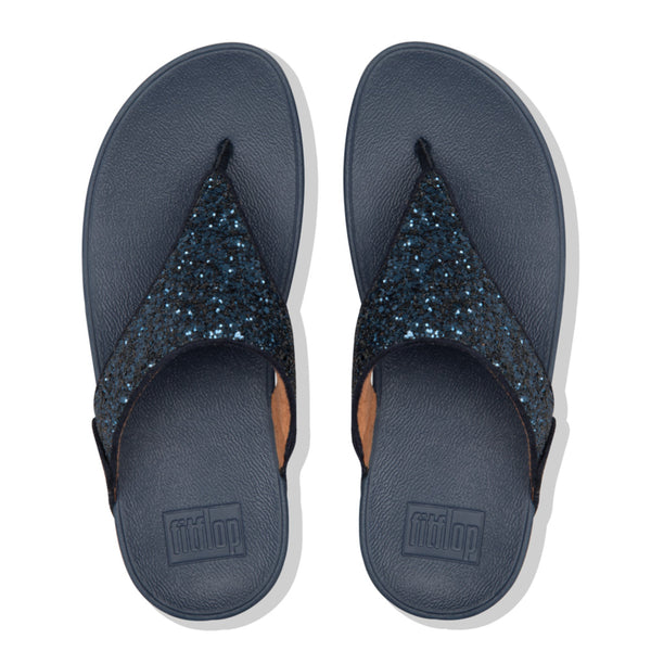 Fitflop X03-399 Lulu Glitter Ladies Midnight Navy Glitter Toe Post Sandals