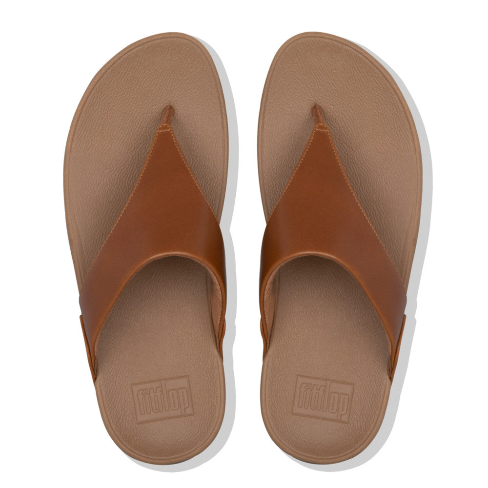 Fitflop I88-592 Lulu Leather Ladies Light Tan Toe-Post Sandals