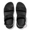 FitFlop Lulu Glitter Back-Strap ET2-339 Ladies Black Buckle Fastening Sandals