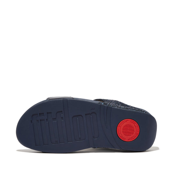 FitFlop ET3-399 Lulu Glitter Slides Ladies Midnight Navy PU Arch Support Slip On Sandals