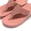 FitFlop Lulu Glitz Toe-Post ET8-955 Ladies Warm Rose Slip On Sandals