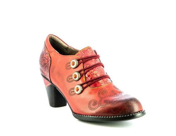 Laura Vita Alcizeeo 45 Ladies Red Heeled Leather Trouser Shoe