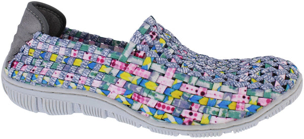 Adesso Layla Ladies Pic N Mix Textile Slip On Shoes