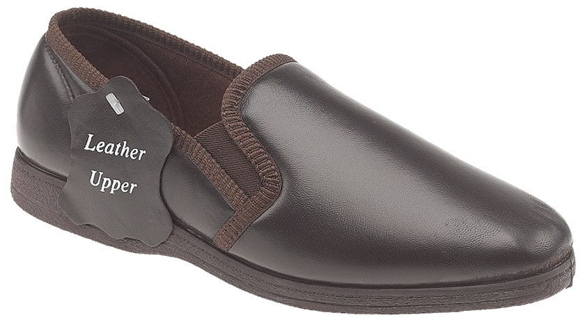 Sleepers MS414B Hadley Dark Brown Soft Leather Slipper