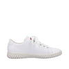 Rieker N0900-81 Ladies White Leather & Textile Zip & Lace Trainers