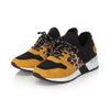Rieker N7671-69 Ladies Black And Yellow Lace Up Trainers