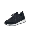 Rieker N8010-01 Ladies Black Leather and Synthetic Lace Up Trainers
