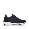 Rieker N8010-01 Ladies Black Leather and Synthetic Lace Up Trainers