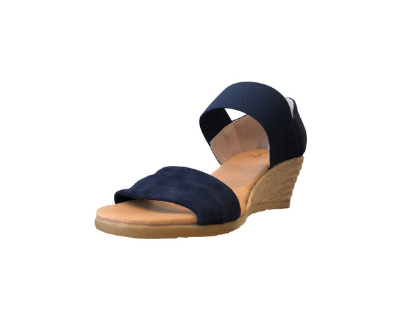 Pinaz 421/5 Navy Suede Wedge Espadrille Sandals - elevate your sole