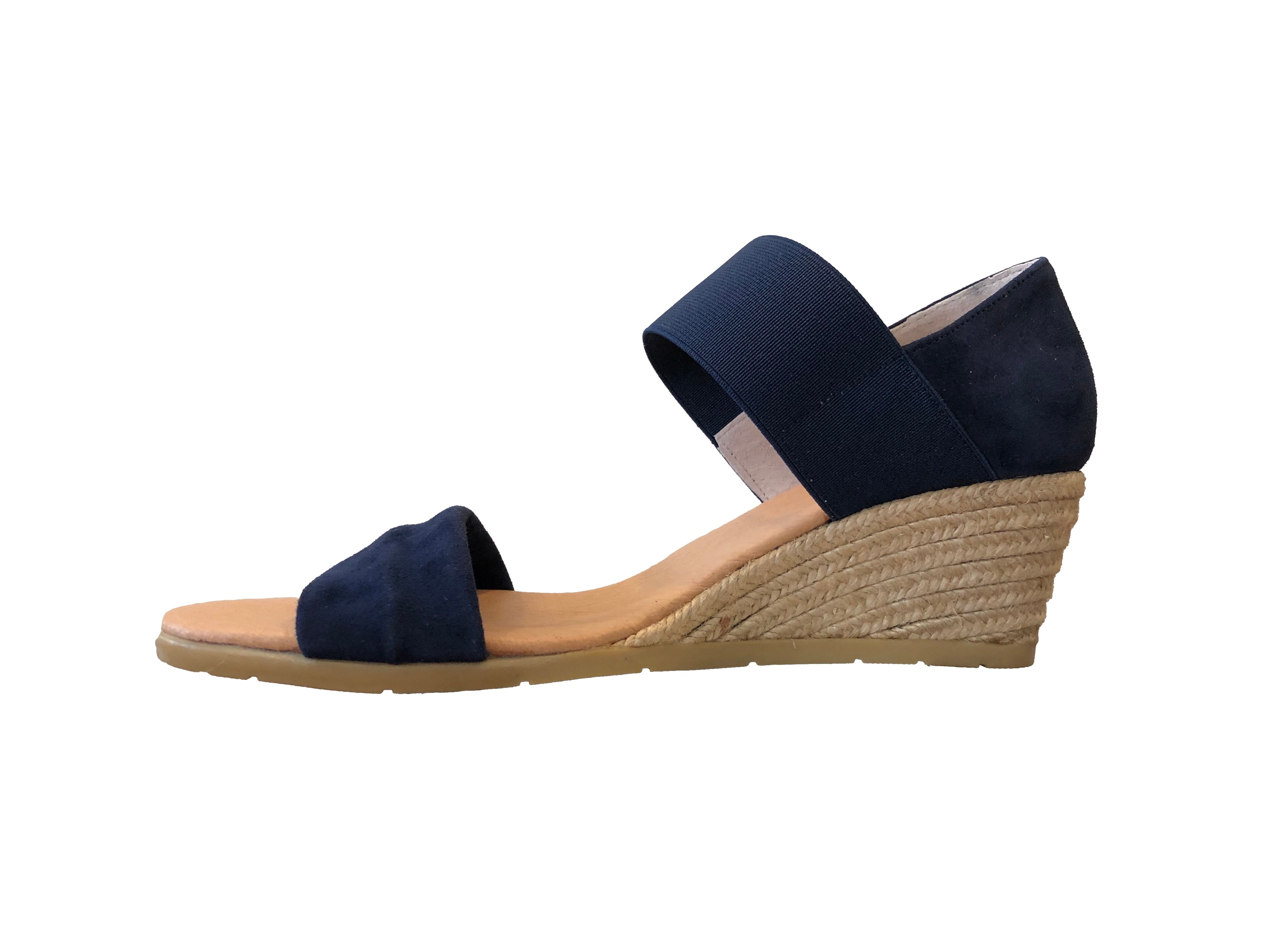 Pinaz 421/5 Navy Suede Wedge Espadrille Sandals - elevate your sole