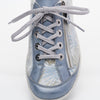 Remonte R1402-11 Ladies Light Blue Leather & Textile Zip & Lace Trainers