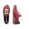 Remonte R1426-35 Ladies Vino Red Leather Water Resistant Zip & Lace Trainers