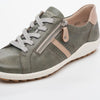 Remonte R1432-52 Ladies Mint Leather Zip & Lace Trainers