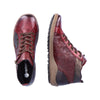 Remonte R1467-35 Ladies Vino Red Multi Leather Water Resistant Zip & Lace Ankle Boots
