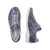 Remonte R3410-14 Ladies Light Blue & Silver Leather & Textile Zip & Lace Trainers