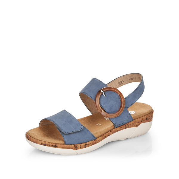 Remonte R6853-14 Ladies Jeans Leather Touch Fastening Sandals